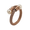 304 Stainless Steel Open Cuff Rings for Women RJEW-F173-02RG-2