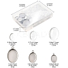 DIY Oval 304 Stainless Steel Pendant Making Kits DIY-FS0008-29-4