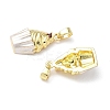 Brass Micro Pave Cubic Zirconia with Enamel Pendants KK-Z134-16G-01-2