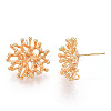 Brass Stud Earring Findings X-KK-T038-494G-3
