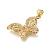 Rack Plating Brass Micro Pave Cubic Zirconia Pendants ZIRC-F142-15A-G-2