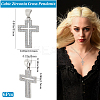 6Pcs Cross Brass Micro Pave Clear Cubic Zirconia Pendants KK-BBC0016-27-2