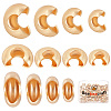 120Pcs 4 Style Brass Crimp Beads Covers KK-BBC0004-51-1