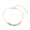 December Birthstone Natural Multicolor Tourmaline Beaded Bracelets BJEW-JB06092-12-1