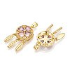 Brass Micro Pave Cubic Zirconia Pendants KK-N254-222G-2