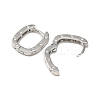 Brass Oval with Polka Dot Hoop Earrings for Woman EJEW-F314-02A-P-2