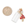 5Pcs Mushroom Wishing Bottle Pendants PALLOY-JF04072-2