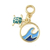 Brass Enamel European Dangle Charms KK-C110-12G-1