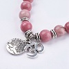 Natural Rhodochrosite Wrap Bracelets BJEW-E329-06C-4