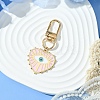 Heart with Evil Eye Alloy Enamel Pendant Decorations HJEW-YW00017-09-1