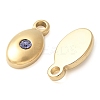304 Stainless Steel with Rhinestone Charms STAS-Q345-15G-02-2