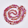 Electroplate Opaque Solid Color Glass Beads Strands EGLA-T020-02A-2