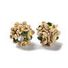 Luminous Polymer Clay Rhinestone Floral Ball Beads CLAY-U002-01A-4