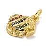 Rack Plating Brass Micro Pave Cubic Zirconia Charms KK-I718-03G-C-2