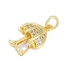 Rack Plating Brass Micro Pave Cubic Zirconia Pendants X-KK-R166-02G-03-2