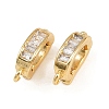 Oval Brass Micro Pave Clear Cubic Zirconia Fold Over Clasps KK-A269-42G-1