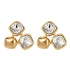 304 Stainless Steel Micro Pave Clear Cubic Zirconia Stud Earrings EJEW-V014-02G-2