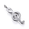 316 Surgical Stainless Steel Rhinestone Pendants STAS-P112-04P-2