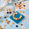 120Pcs 6 Colors 2-Hole Wood Flower Buttons BUTT-TA0001-40C-8