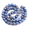 Electroplate Natural Agate Beads Strands LS-G-T131-54G-2