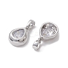 Brass Micro Pave Clear Cubic Zirconia Charms KK-K360-14P-2