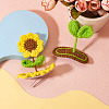 2Pcs 2 Styles Handmade Knitted Wool Snap Hair Clip AJEW-TA0001-59-5