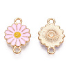 Zinc Alloy Enamel Sunflower Connector Charms ENAM-E011-01KCG-04-1