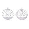 Non-Tarnish 201 Stainless Steel Filigree Pendants X-STAS-S118-028P-2
