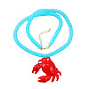 Summer Beach Red Crab Resin Pendant Rondelle Beaded Necklaces for Women FS-WG3A1F2-01-5