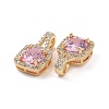Brass Micro Pave Cubic Zirconia Pendants KK-E068-VC427-3