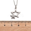 304 Stainless Steel Crystal Rhinestone Double Star Pendant Cable Chain Necklaces LS-NJEW-Z056-02A-P-5