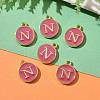 Golden Plated Alloy Enamel Charms X-ENAM-S118-08N-5