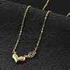 925 Sterling Silver Pave Clear Cubic Zirconia Heart Pendant Necklaces for Women NJEW-D315-04G-1
