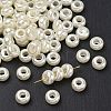 ABS Plastic Imitation Pearl Rondelle Large Hole European Beads MACR-S256-A41-1