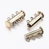 3-Strands 6-Holes Tube Brass Magnetic Slide Lock Clasps KK-D473-AB-NF-1