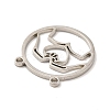 Non-Tarnish 201 Stainless Steel Outline Pendants STAS-E175-02P-2
