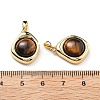 Natural Tiger Eye Pendants KK-B129-01G-3