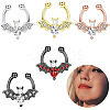 316L Stainless Steel Clear Cubic Zirconia Halloween Bat Clip-on Nose Septum Rings WG4B0C3-01-2