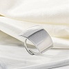 Anti-Tarnish 304 Stainless Steel Trapezoid Open Cuff Rings RJEW-M047-01P-1