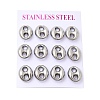 6 Pairs 304 Stainless Steel Stud Earrings EJEW-P340-02P-4