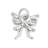Brass Micro Pave Clear Cubic Zirconia Charms KK-G522-09P-1