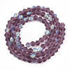 Imitate Austrian Crystal Bicone Frosted Glass Beads Strands EGLA-A039-T4mm-MB04-2