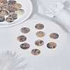 30Pcs Natural Akoya Shell Flat Round Charms BSHE-LP0001-02-1