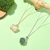 2Pcs 2 Color Brass Bar Link Chains Macrame Pouch Empty Stone Holder for Pendant Necklaces Making NJEW-JN04466-02-2