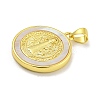 Rack Plating Brass Pave Nature Shell Religion Pendants X-KK-C074-31G-01-2