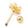 Brass Micro Pave Clear Cubic Zirconia Stud Earrings EJEW-L265-02G-2