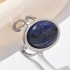 Oval Natural Lapis Lazuli Finger Rings RJEW-M062-02P-01-1
