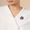 1Pc Charming Enamel Brooch with Purple Flower and Black Center for Fashionable Clothing JEWB-LP0004-54-1