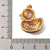Rack Plating Brass Micro Pave Cubic Zirconia Pendants ZIRC-F142-01G-03-3