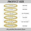 6Pcs Round Brass Beaded Stretch Bracelets for Women BJEW-SW00150-2